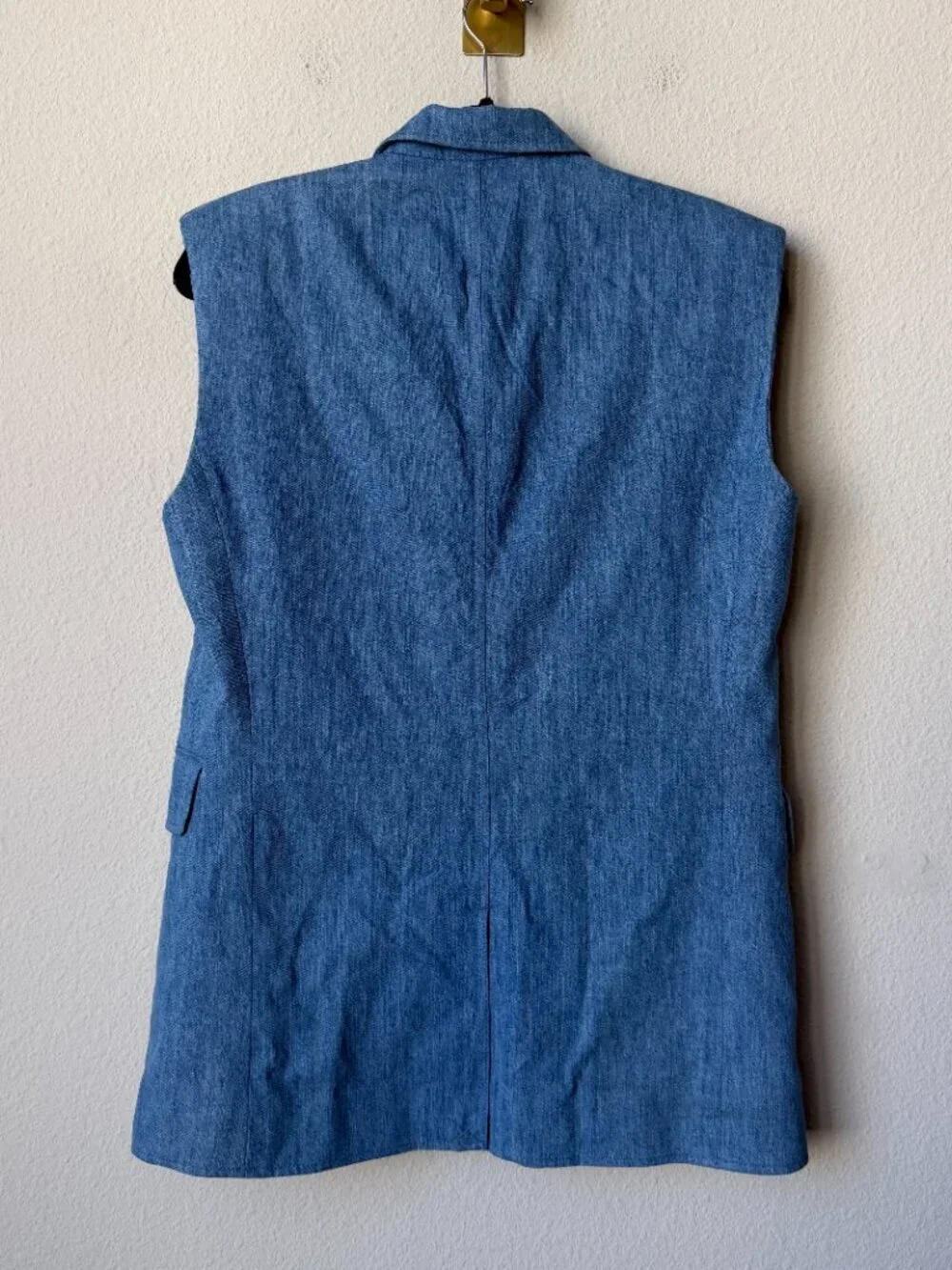 FRAME Oversized Blue Chambray Denim Vest Size XS